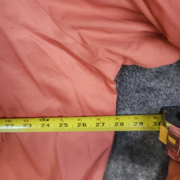 Van Heusen Men's No-Iron Button Up L/S Shirt Pink Lux Sateen Big 18.5 34-35 EUC - Picture 7 of 8